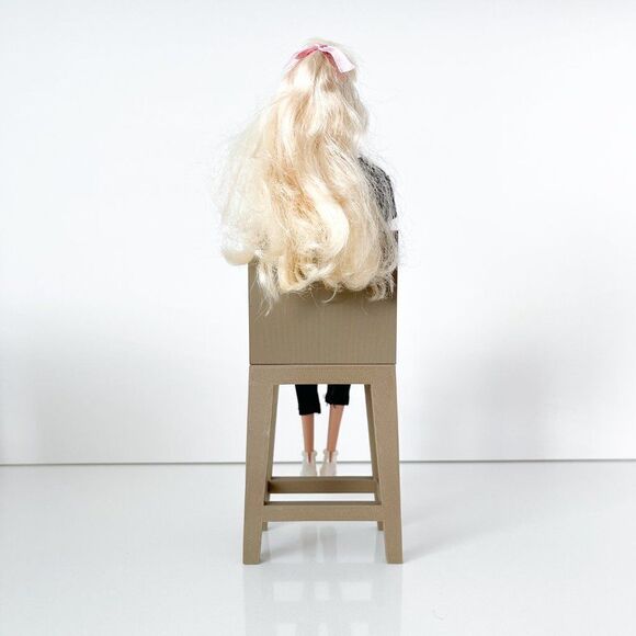 Barbie Integrity Doll Oak Kitchen Island 1:6 Scale 3 Matched Chairs 3D Printed - Picture 8 of 14